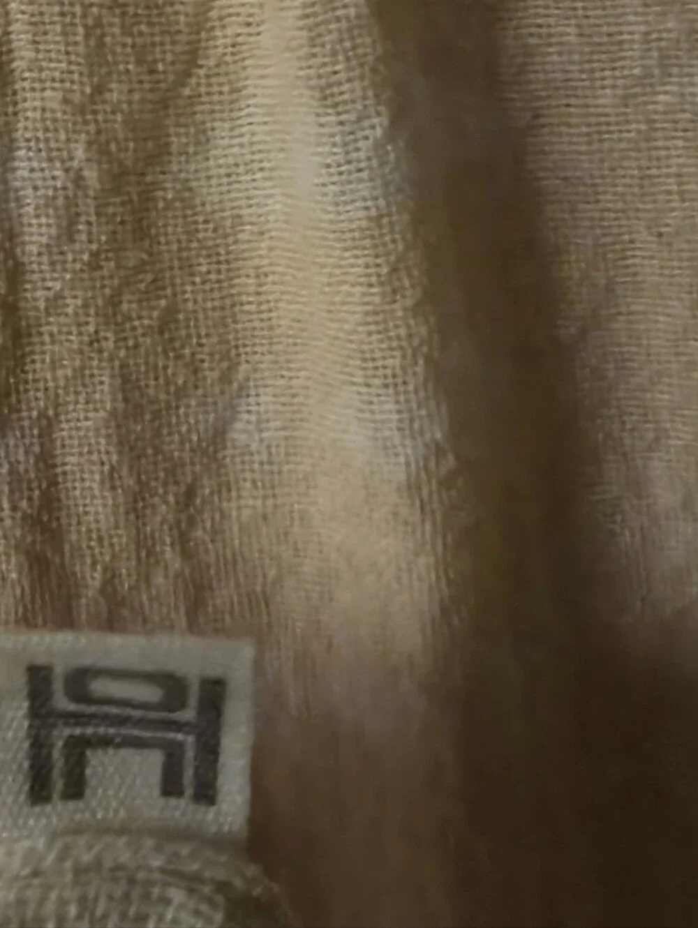 Beige Patterned Shower Curtain - Unbranded